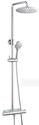 Ronde dubbele douche kop Wand gemonteerd chroom roestvrij staal badkamer badkamer thermostatische regen douche set