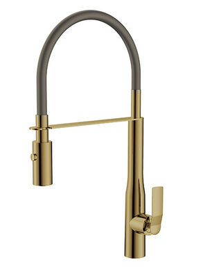 Geborstelde gouden messing keuken wasbak kranen enkel hefboom