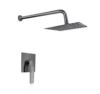 Eenvoudige hendel verborgen in de muur bad of douche mixer pistool metalen badkamer messing kraan koude en warme headshower OEM