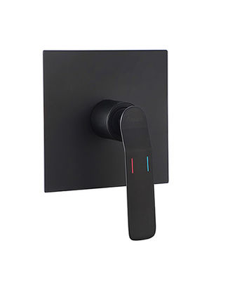 Eenvoudige hendel verborgen in de muur bad of douche mixer badkamer mat zwart messing kraan OEM