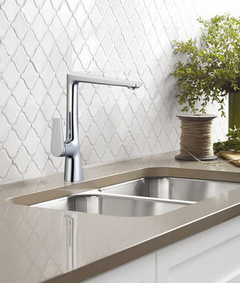 Koud en warm OEM keuken wastafval kranen Chrome Messing Single Lever