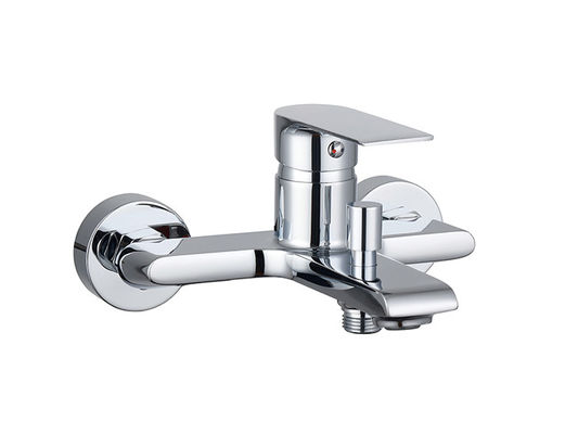 Eén hefboom bad of douche mixer badkamer chroom messing kraan koud en warm water ontworpen moderne OEM