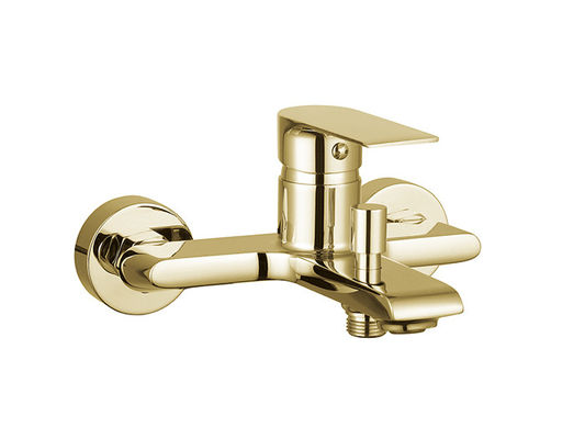 Single lever bad of douche mixer badkamer gouden kleur messing kraan koud en warm water ontworpen moderne OEM