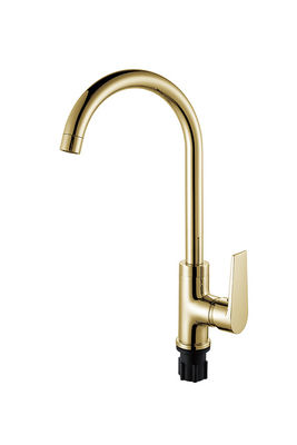 Eén hefboom Keuken wasbak kranen Gouden Messing koud en warm OEM