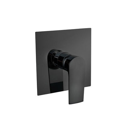 Moderne matte zwarte messing bad douche kraan enkel hefboom verborgen in de muur