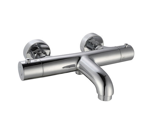 Thermostaïsche temperatuur verstelbare bad of douche spoot Mixer Badkamer Chrome Kleur Messing kraan OEM Ronde Klassiek