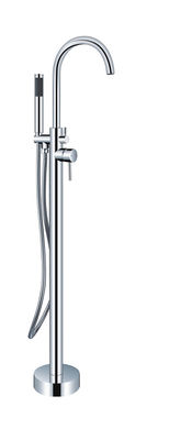Chroom Messing Vrijstaande Badkuip Kran OEM Single Lever vloer gemonteerd met Diverter
