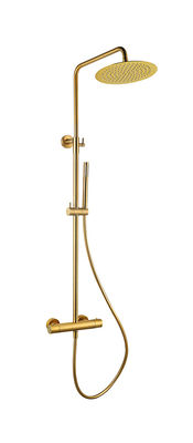 Gepoetste gouden kleur Messing bad bad bad douche mixer thermostatische temperatuur verstelbaar