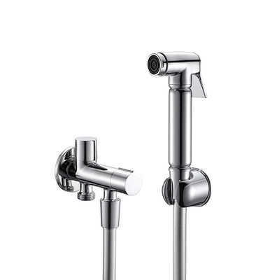 Messing shattaf set bidet douche Zink houder messing 2-weg klep PVC slang 1,50m spuitkop messing handvat badkamer toilet OEM