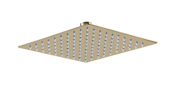 Roestvrij staal regenschuur SUS304 Vierkante Gouden Gouden Kleur Badkamer Kolom 8 " 10 " 12 " OEM