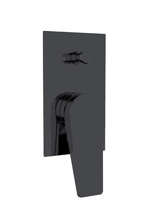 Eenvoudige hendel verborgen in de muur bouwen in bad of douche mixer diverter mat zwart badkamer messing kraan regenschuwer OEM