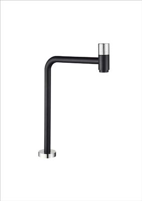 SUS304 Basin Tap Mixer Bibcock High Long Spout Single Deck Gemonteerd Matt Zwart