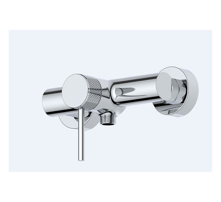 Eénhefboom bad douche kraan Ringvormig knurl handvat Chroom Messing koud en warm water