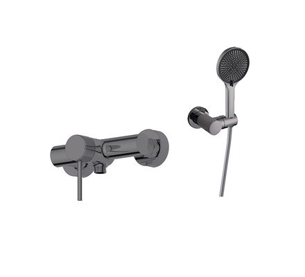 Gun Metal Messing Bad Douche kranen Eenvoudige hefboom Ringvormige Knurl Handle