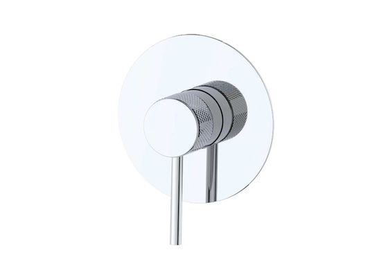 Een enkele hendel in de muur verborgen bad douche mixer ringvormige knurl handvat badkamer chroom messing kraan OEM