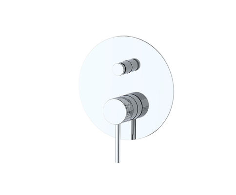 Een enkele messing ringvormige knurl handgreep verborgen in de muur bouwen in bad douche mixer diverter chroom badkamer kraan regendouche