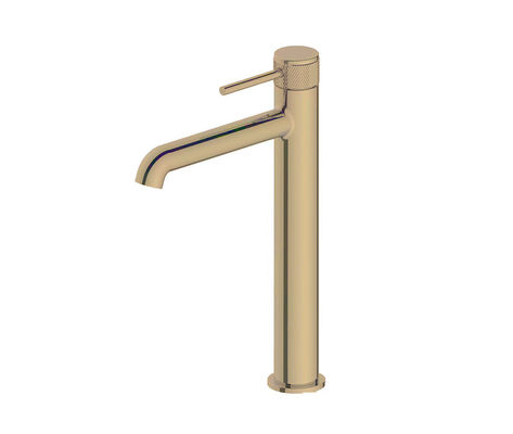 Gepoetste gouden messing Bassin Mixer kraan Single Lever Hoog Badkamer