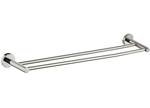 SUS304 Double Hand Towel Bar Gepolijst Chrome Kleur OEM Ronde Design Project Huis