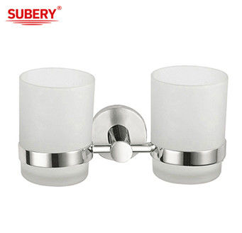 SUS 304 Double Tumbler Holder Glas Gepolijst Chroom OEM ODM
