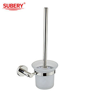 Oem Sus304 Gepolijste Chrome Toiletborstelhouder Glas Badkamer Accessoires Klassieke Ronde