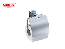 Messing enkel toiletrol papierhouder badkamer hoge kwaliteit chroomkleur OEM messing basis vierkant ontwerp