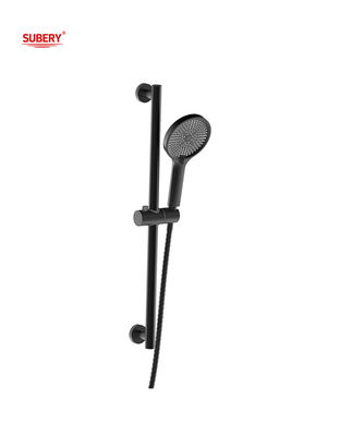 3 Functie SUS304 Mat zwart Handheld Douche Glijbalk Ronde Klassiek