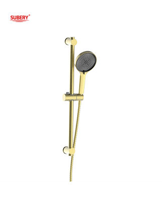 Geborstelde gouden douche kop Verticale schuifbalk SUS304 3 Functie