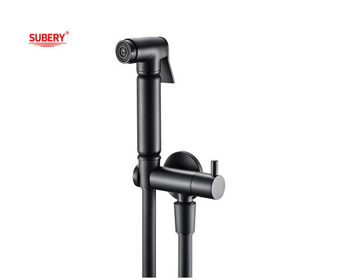 Messing Shattaf Handheld Bidet Douche draad Modern Matt Zwart G1/2"