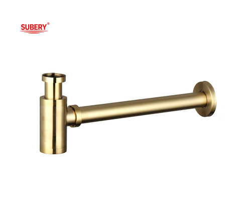Gepoetst goud badkamer wasbak afval sifon badkamer wasbak drainer