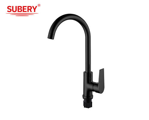 Matt Zwarte Messing Keukenkranen Koud En Warm OEM Single Lever