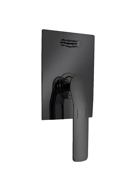 Eenvoudige hendel verborgen in de muur bad of douche mixer met omleidingsapparaat mat zwart badkamer messing kraan OEM