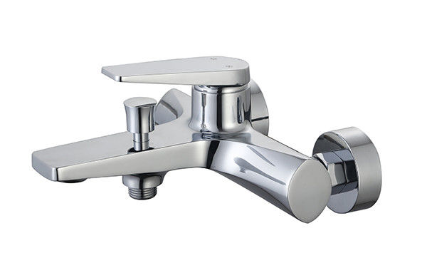 Eén hefboom bad of douche mixer badkamer chroom messing kraan koud en warm water ontworpen moderne OEM
