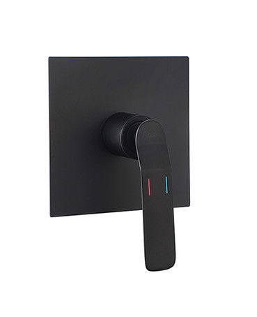 Eenvoudige hendel verborgen in de muur bad of douche mixer badkamer mat zwart messing kraan OEM