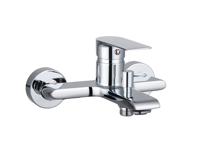 Eén hefboom bad of douche mixer badkamer chroom messing kraan koud en warm water ontworpen moderne OEM