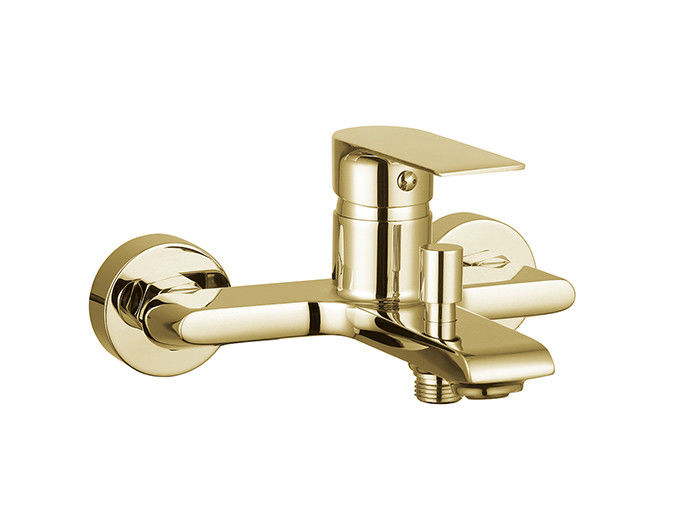 Single lever bad of douche mixer badkamer gouden kleur messing kraan koud en warm water ontworpen moderne OEM