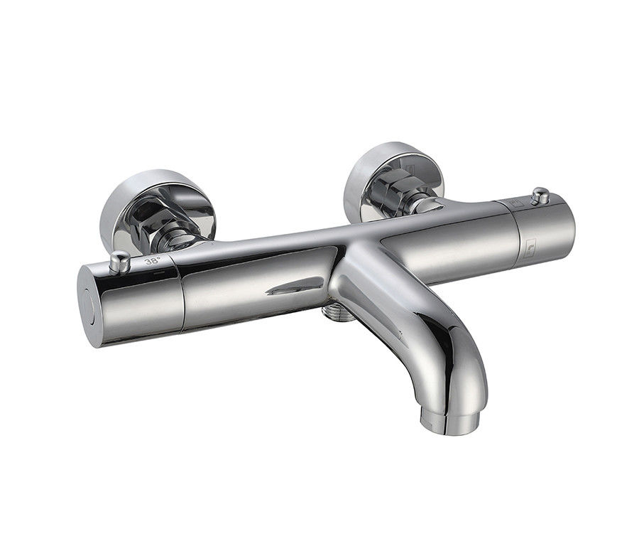 Thermostaïsche temperatuur verstelbare bad of douche spoot Mixer Badkamer Chrome Kleur Messing kraan OEM Ronde Klassiek