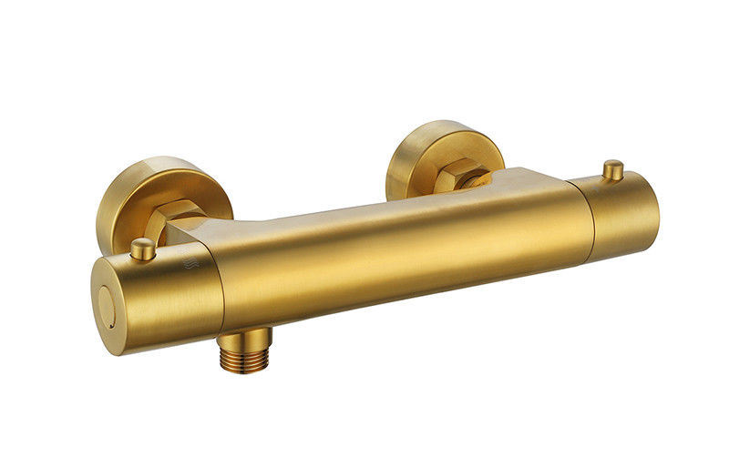 Thermostaïsche temperatuur verstelbare douche spoot mixer gepoetst gouden kleur messing kraan OEM ronde klassieke