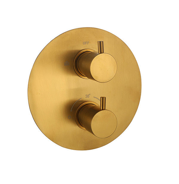 Gepoetste gouden kleur messing badkamer mixer kraan OEM ronde verborgen in de muur