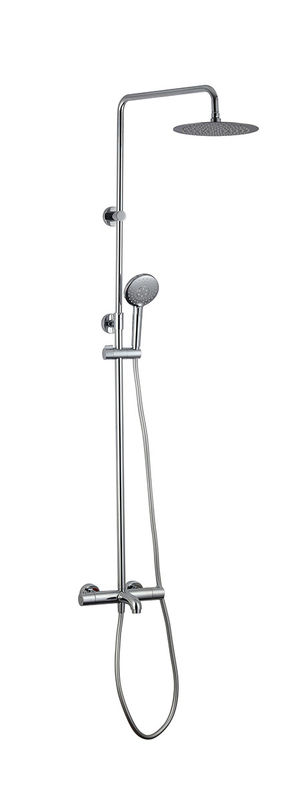 Thermostatische bad douche kraan douche blootgestelde mixer chroom kleur messing