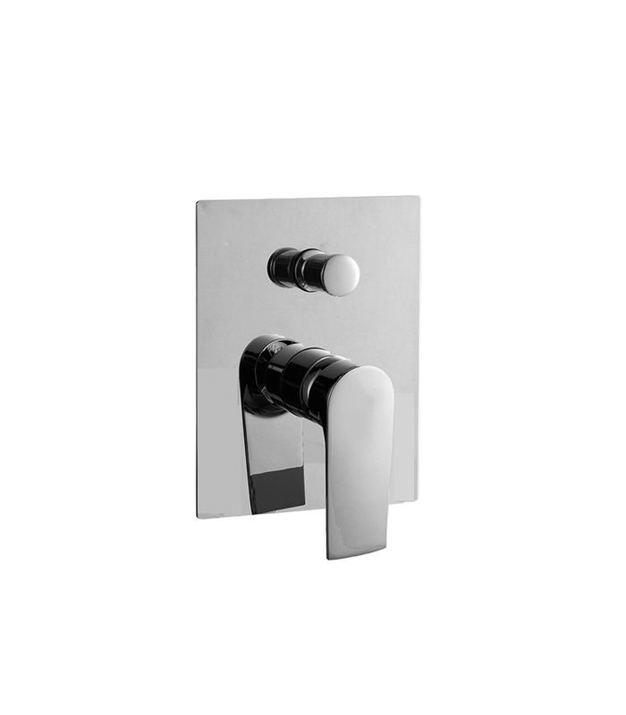 Eenvoudige hendel verborgen in de muur 2 weg bad of douche mixer diverter badkamer chroom messing kraan OEM