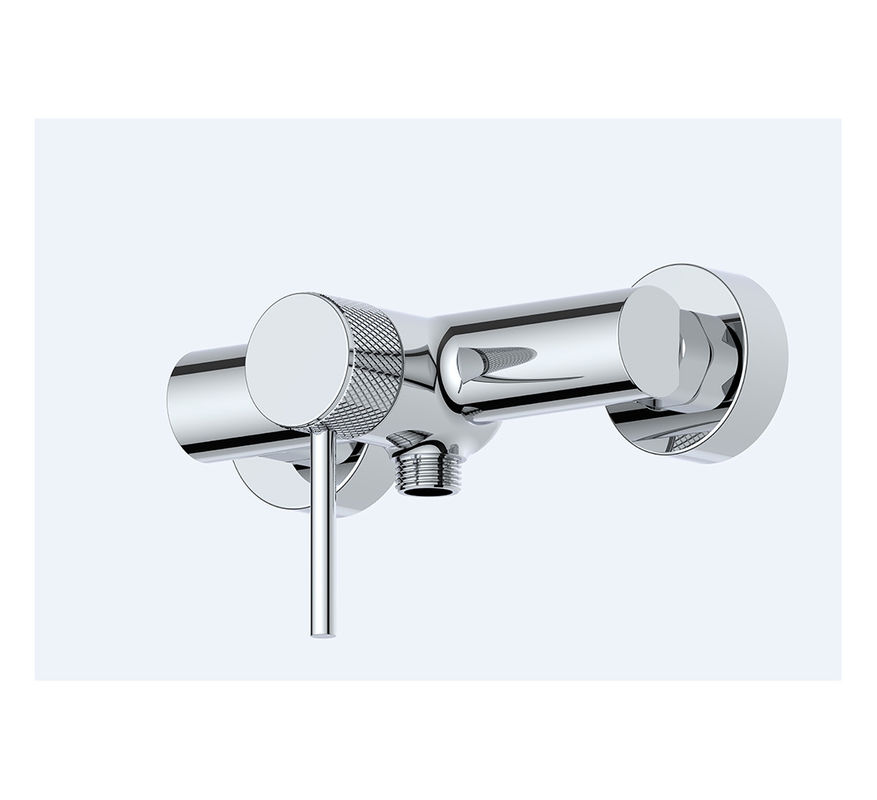 Eénhefboom bad douche kraan Ringvormig knurl handvat Chroom Messing koud en warm water