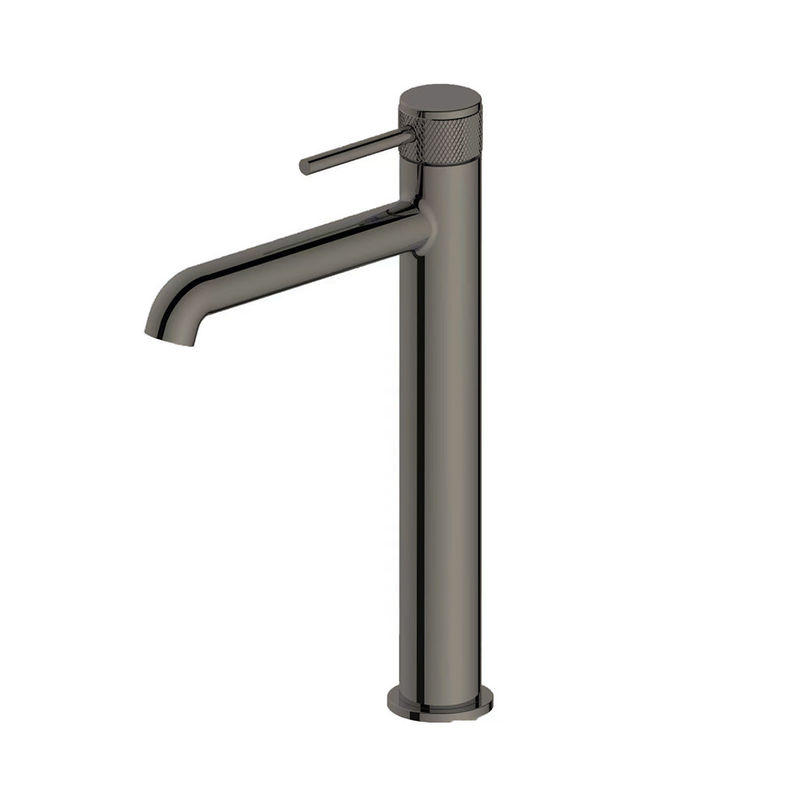 Badkamer Moderne Bassin Mixer kraan Single Lever Hoog Basin Mixer Messing Ringvormige Knurl Handle
