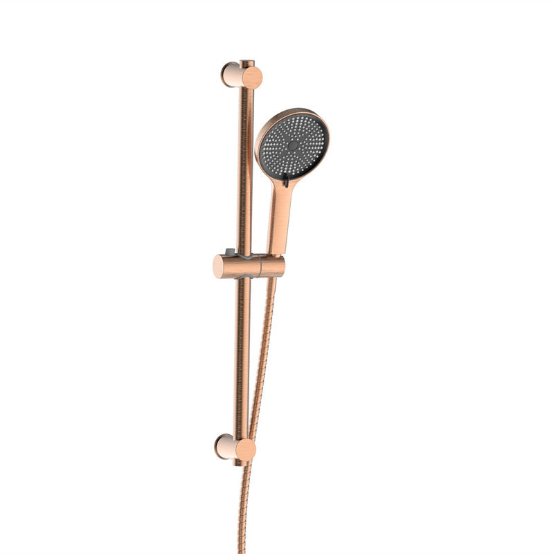SUS304 3 Functie Douche Glijbaan Rail Set ABS Plastic Handdouche slang Badkamer Roze Gouden Ronde Klassiek
