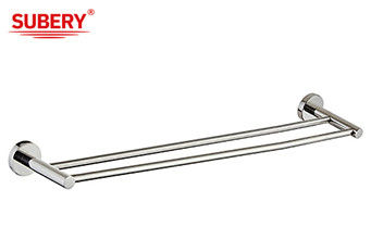 SUS304 Double Hand Towel Bar Gepolijst Chrome Kleur OEM Ronde Design Project Huis