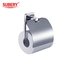 Badkamer Single Toilet Roll Paper Holder Messing Chrome Kleur OEM Messing Basis Vierkante Met Curve Design