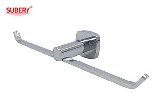 Messing dubbel toiletrol papierhouder badkamer hoogwaardige chroomkleur OEM messing basis vierkant met curve ontwerp