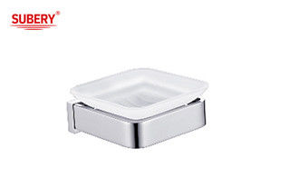 Messing zeep schotel houder glas badkamer hoogwaardige chroom kleur OEM nobel messing montage stuk messing basis