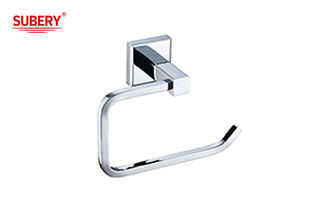 Messing enkel toiletrol papierhouder badkamer hoge kwaliteit chroomkleur OEM messing basis vierkant ontwerp