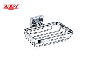 Messing zeep mand schotel houder badkamer hoge kwaliteit chroom kleur OEM messing basis vierkant ontwerp