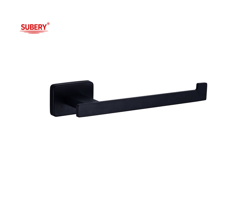 Zink Wand Montage Badkamer Accessoires WC toilet rollen papier houder mat zwart rechthoekig ontwerp OEM ODM